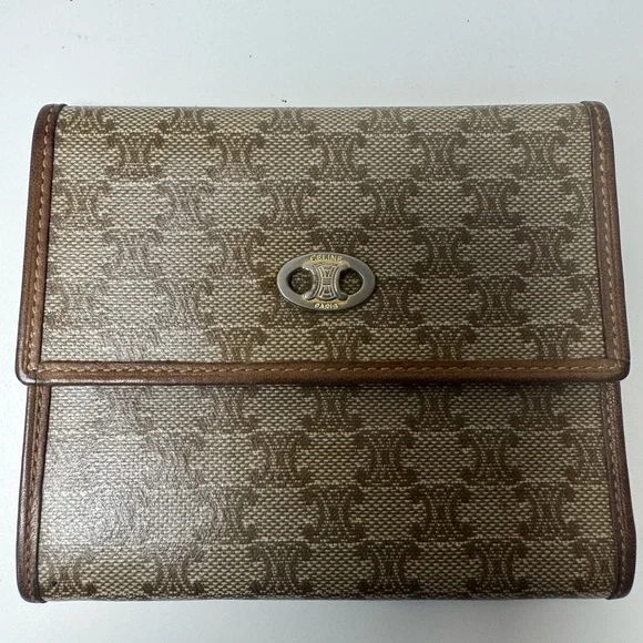 Celine Tan Monogram Patterned Wallet - Picture 7 of 14
